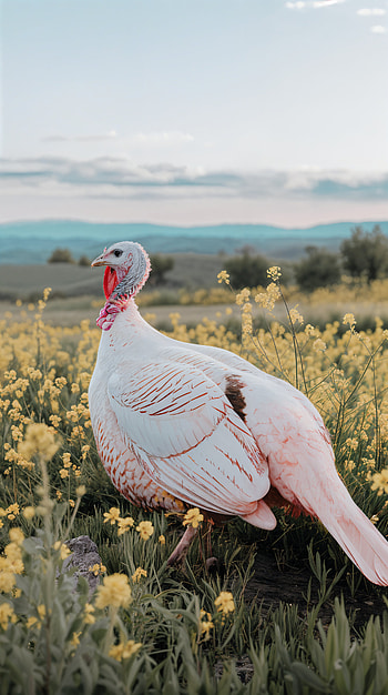 Graceful Turkey: A Nature-Inspired , turkey (bird), farm, flower, nature HD phone wallpaper