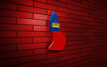 Liechtenstein map, , red brickwall, European countries, Liechtenstein map silhouette, Liechtenstein flag, Europe, Gibraltar, flag of Liechtenstein, Liechtenstein 3D map HD wallpaper