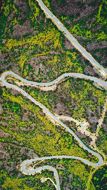 Nature, View From Above, Road, Serpentine HD phone wallpaper