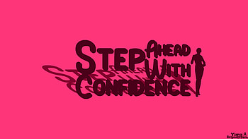 Step Ahead, Step With Confidence 1, pink, quote, typography, positive HD wallpaper