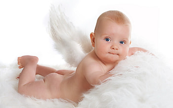 Little angel as new year, baby, cute, angel, people, new year HD wallpaper