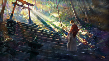rurouni kenshin, himura kenshin, samurai, katana HD wallpaper