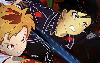 Asuna and Kirito, Sword Art Online , Anime couple, High resolution HD wallpaper