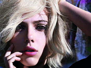 Scarlett, johansson, blonde, sexy look, sexy lips HD wallpaper