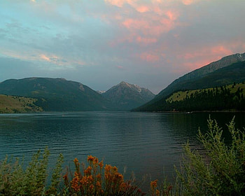 Wallowa Lake, sky, water, lake, mountain HD wallpaper