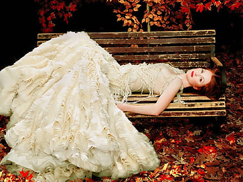*Autumn ❦ Princess*, model, girl, withe, sleeping, dress, lady, season, love, autumn, princess, female HD wallpaper
