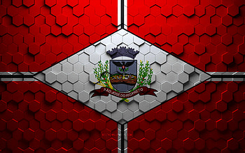 Flag of Sao Jose do Rio Preto, honeycomb art, Sao Jose do Rio Preto hexagons flag, Sao Jose do Rio Preto 3d hexagons art, Sao Jose do Rio Preto flag HD wallpaper