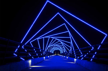 Tunnel, neon lights, decoration HD wallpaper