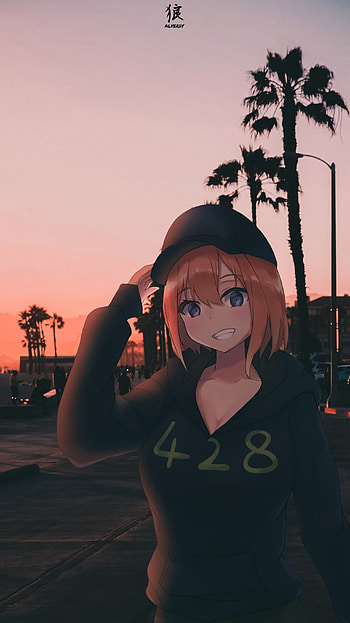 Yotsuba Nakano, anime x reality, sky, the quintessential quintuplets, anime aesthetic, sunset, anime , anime HD phone wallpaper