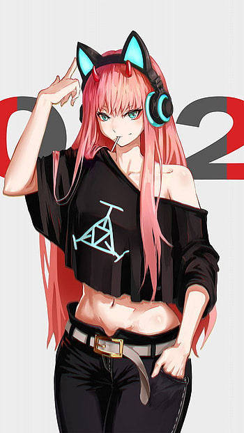 Hot, anime girl, zero two, urban outfit, art HD phone wallpaper
