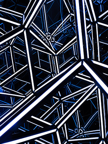 Architecture, Miscellanea, Miscellaneous, Neon, Design, Construction, Backlight, Illumination, Rhombohedron HD phone wallpaper