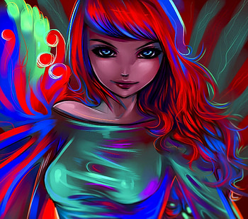 Dark Girl View, weird things people wear, girl, paintings, digital art, dark, creative pre-made, love four seasons, fantasy, abstract, drawings, conceptual, draw and paint, redhead, illustrations, female HD wallpaper