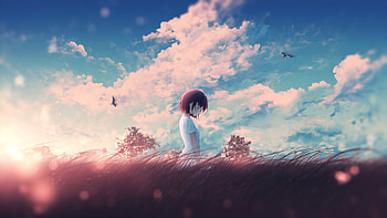 Young Girl In Nature Scenery, anime-girl, anime, artist, artwork, digital-art, pixiv HD wallpaper