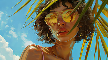 Summer Cool Vibes:, Cool, sunglasses, summer aesthetic, woman, portrait HD wallpaper