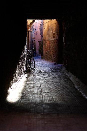 Dark, Shine, Light, Tunnel, Bicycle, Lane HD phone wallpaper