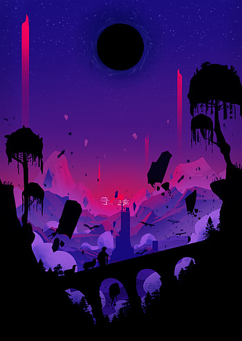 Silhouettes, Art, Night, Dark HD phone wallpaper
