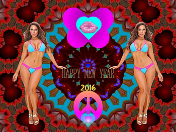 Happy 2016 c, eye candy, abstract, 3d, fractal, collage HD wallpaper