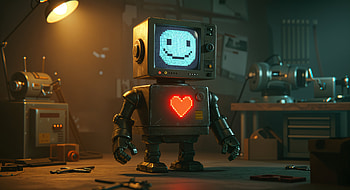 Charming Robot: A Sci-Fi, Sci Fi, robot, cartoon, technology, workspace HD wallpaper