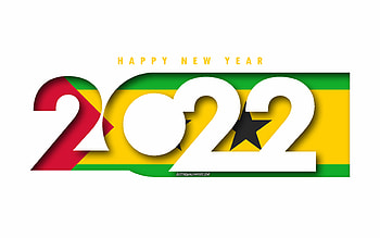 Happy New Year 2022 Sao Tome and Principe, white background, Sao Tome and Principe 2022, Sao Tome and Principe 2022 New Year, 2022 concepts, Sao Tome and Principe, Flag of Sao Tome and Principe HD wallpaper