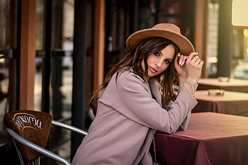 Buy A Drink, cowgirls, brunettes, tables, hats HD wallpaper