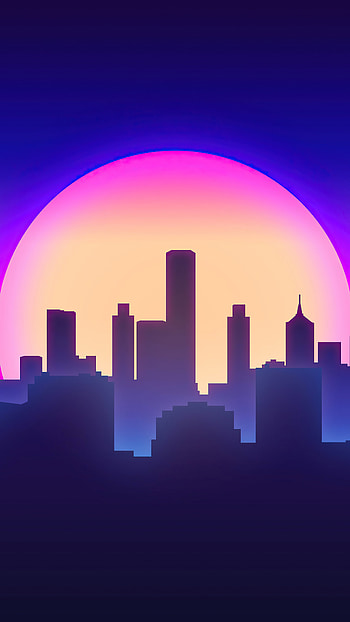 City vibes, Synthwave style, Xperia , Retro-futuristic cityscape HD phone wallpaper
