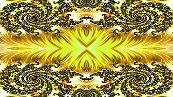 Trippy Psychedelic Fractal, trippy, psychedelic, aesthetic, yellow, Abstract, fractal HD wallpaper