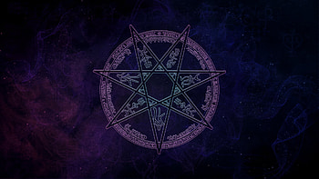 Magic Circle / Pentagram in space, space, dark, pink, pentagram, magic circle HD wallpaper