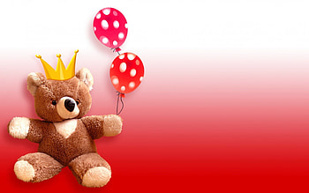 Teddy bear valentine, valentine, baloon, teddy bear, bear, king HD wallpaper
