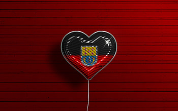 I Love Cucuta, , realistic balloons, red wooden background, Day of Cucuta, Colombian cities, flag of Cucuta, Colombia, balloon with flag, cities of Colombia, Cucuta flag, Cucuta HD wallpaper