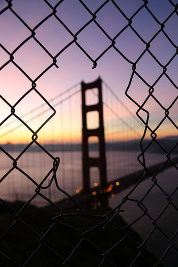 Twilight, Dark, Grid, Dusk, Bridge, View HD phone wallpaper