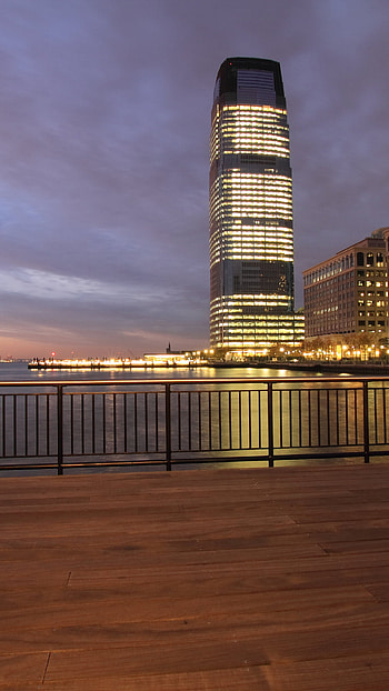Jersey City, , Night, Orange HD phone wallpaper