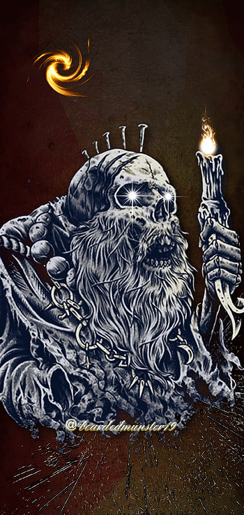 Skull, art, beard HD phone wallpaper