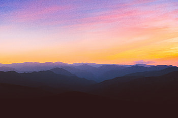 Nature, Sunset, Mountains, Silhouettes, Iran HD wallpaper