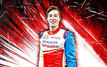 Alex Lynn, grunge art, british racing drivers, Mahindra Racing, Formula E, red abstract rays, Alexander George Lynn, fan art, Alex Lynn HD wallpaper