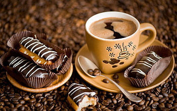 Coffee , Coffee beans and mug, Barista's art, Coffeehouse charm HD wallpaper