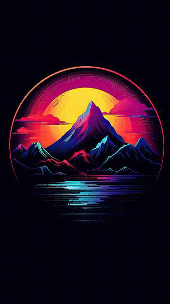 Colorful Dark Mountain, colorful, nature, mountain HD phone wallpaper