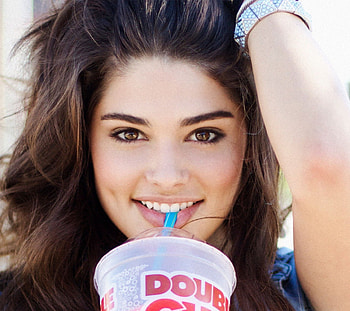 Christine Gabel drinking a double gulp, sexy, hot, cute, teen HD wallpaper