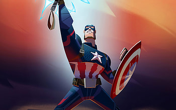 Captain America, , isometric art, superheroes, 3D Captain America, creative HD wallpaper