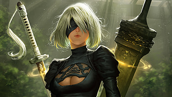 2B NieR Automata Fan Art, nier-automata, games, artwork, fantasy-girls, artstation HD wallpaper