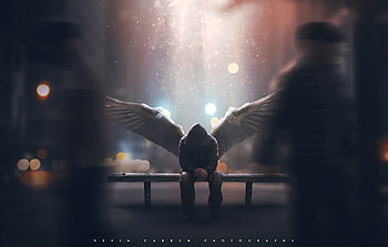 Alone Angel , angel, wings, alone, sad, artist, artwork, hoodie, digital-art HD wallpaper