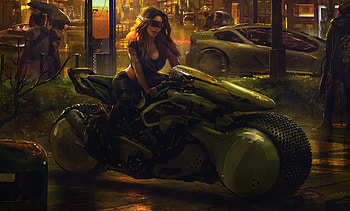Fat Wheel Rider Girl, girls, artist, artwork, digital-art, artstation HD wallpaper
