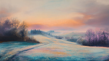 Soft Pastel Landscape: A Dreamscape, artistic, soft pastel, landscape, winter HD wallpaper