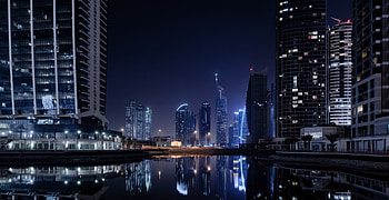 Cities, City, Lights, Dubai HD wallpaper