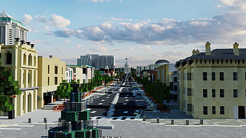 Montgomery, Minecraft replica, Scale model, Alabama HD wallpaper