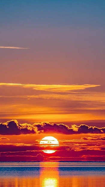 Sunset, Natural Sunset, Orange Sunset HD phone wallpaper