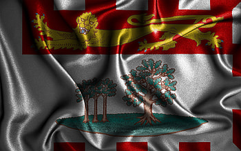 Prince Edward Island flag, , silk wavy flags, canadian provinces, Day of Prince Edward Island, fabric flags, Flag of Prince Edward Island, 3D art, Prince Edward Island, Provinces of Canada, Prince Edward Island 3D flag, Canada HD wallpaper