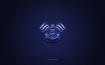 FC Imabari, Japanese football club, blue logo, blue carbon fiber background, J3 League, football, Imabari, Japan, FC Imabari logo HD wallpaper