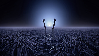 Sunset, Sky, Dark, Hands, Creative HD wallpaper