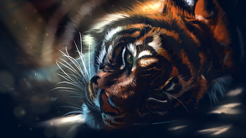 Tiger Lying Down Art, tiger, animals, artist, artwork, digital-art, deviantart HD wallpaper