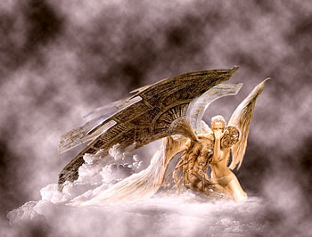 ~Angeles~, dragon, angel, abstract, fantays HD wallpaper